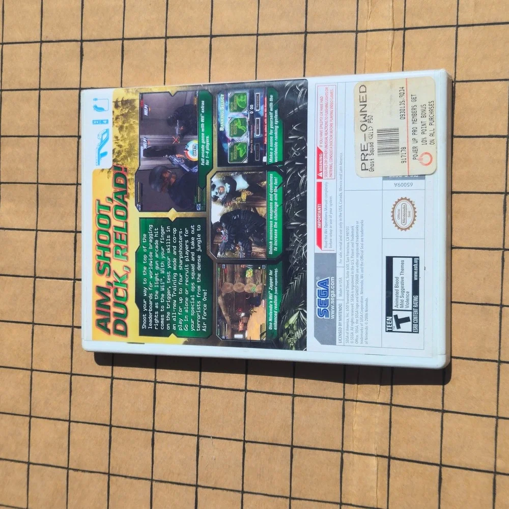 Ghost Squad‎ Nintendo Wii SEGA Arcade Light Gun Shooter Game